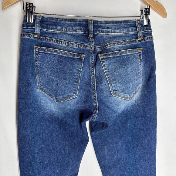 MISS ME WANDER LUST ANKLE SKINNY JEANs Size 26 Blue Ankle Embroidered - Picture 9 of 12